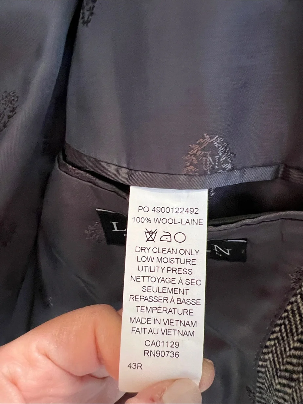 Lauren Ralph Lauren Black & White Herringbone Sport Coat